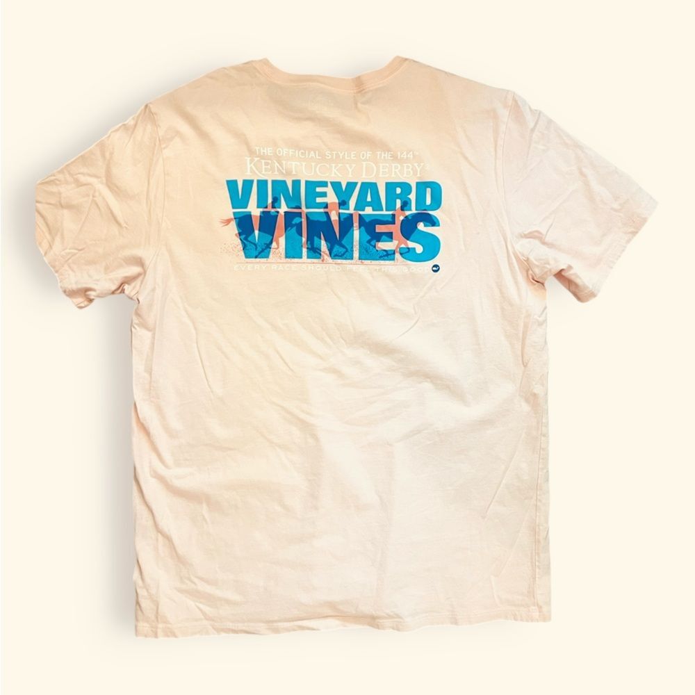 Vineyard Vines Men's 144th Kentucky Derby SS Pocket T-Shirt Pink Size Large